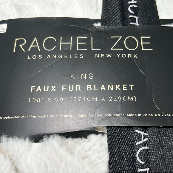 NWT Rachel Zoe Faux Fur Blanket King Size - Picture 4 of 4